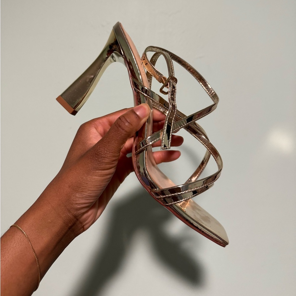 Sexy Gold Strappy Heels